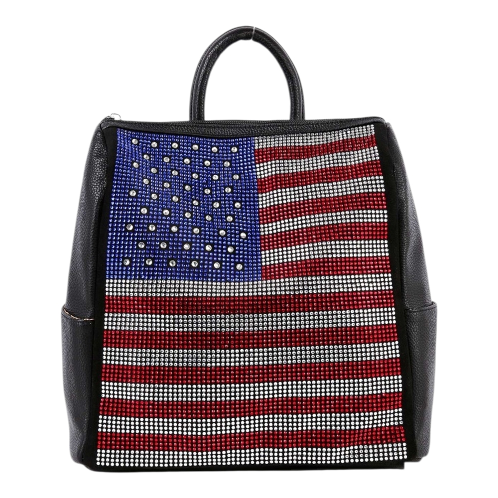 Flag Design Sparkling Rhinestone Backpack